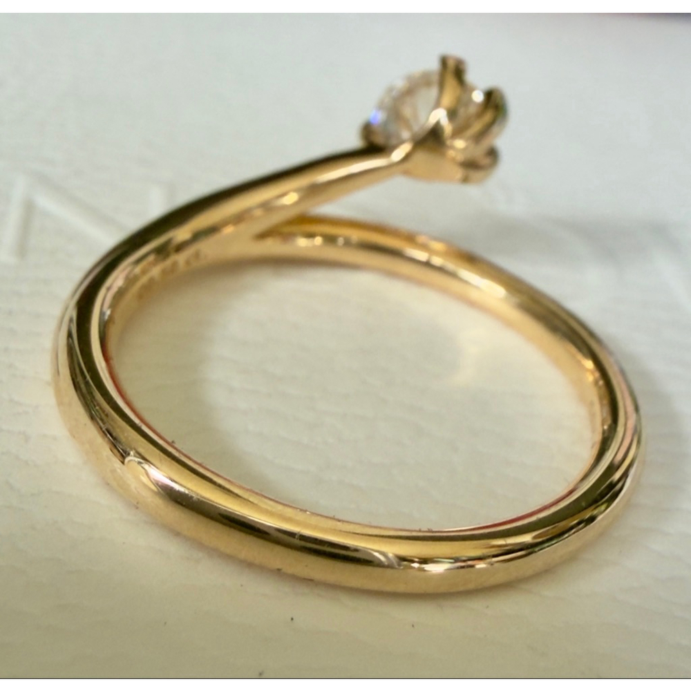 PANDORA Nova 0.50ctw Lab-Grown Diamond 14k Gold Asymmetric Ring Size 54(7) - Picture 8 of 10